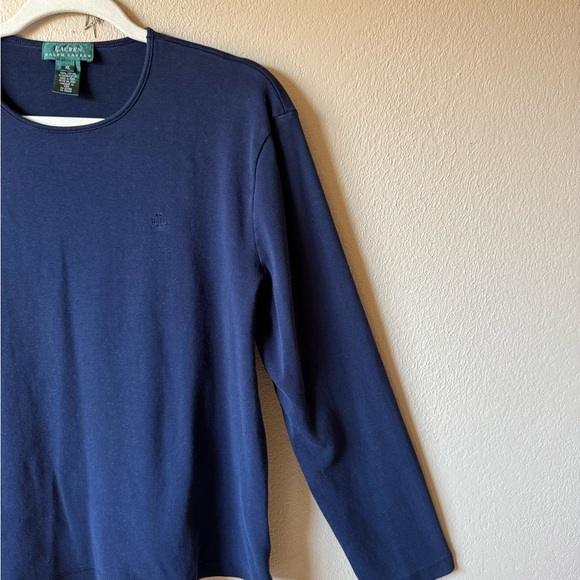 Ralph Lauren | Long Sleeve Top Women | Navy Blue Super Soft Cotton| Size XL - Picture 2 of 8